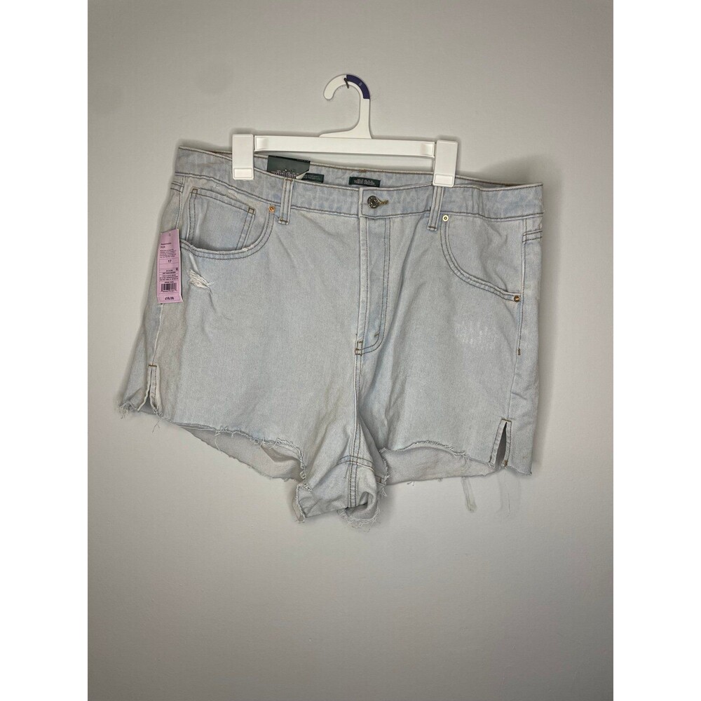 Plus size denim cut off shorts